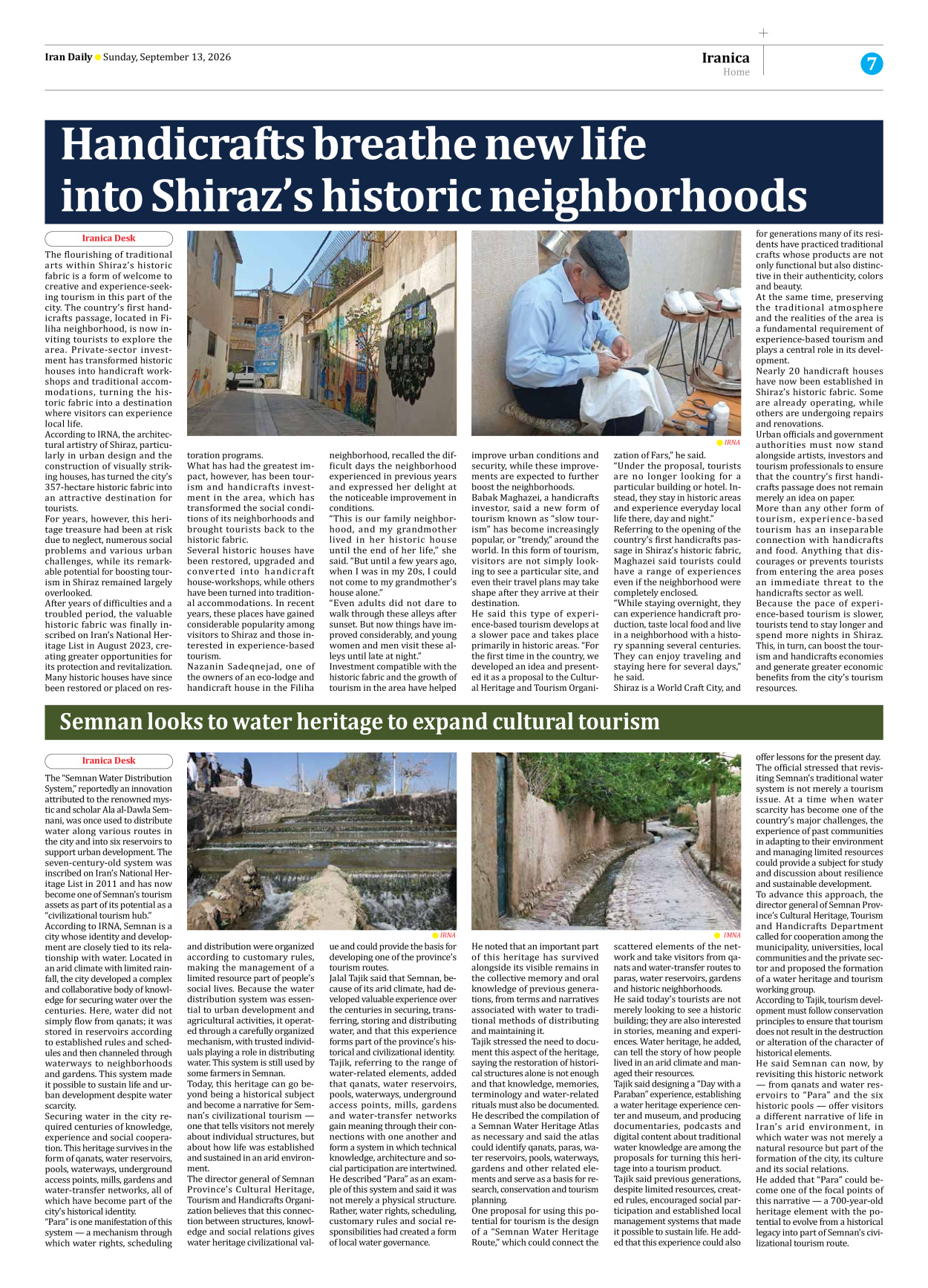 Iran Daily - Number Eight Thousand Two Hundred and Eleven - 13 September 2026 - Page 7