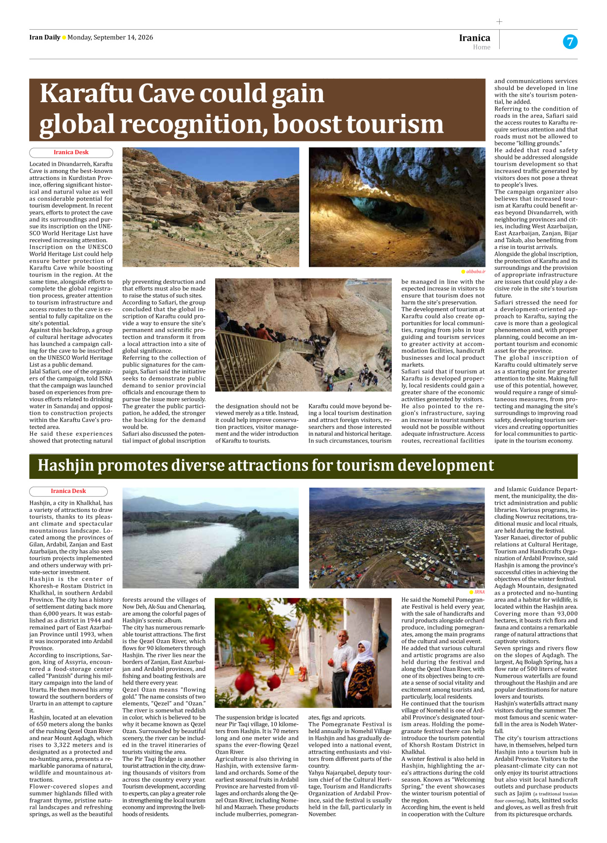 Iran Daily - Number Eight Thousand Two Hundred and Twelve - 14 September 2026 - Page 7
