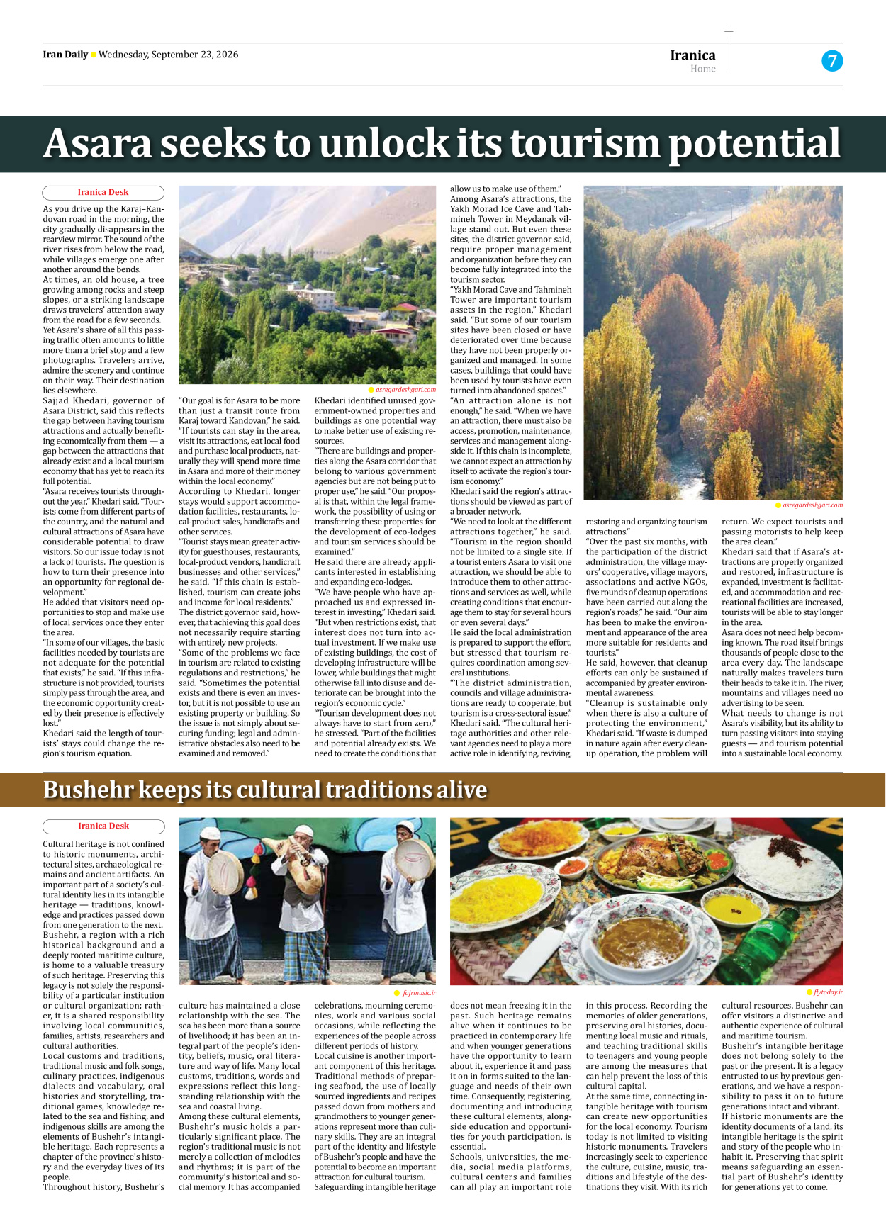 Iran Daily - Number Eight Thousand Two Hundred and Twenty - 23 September 2026 - Page 7