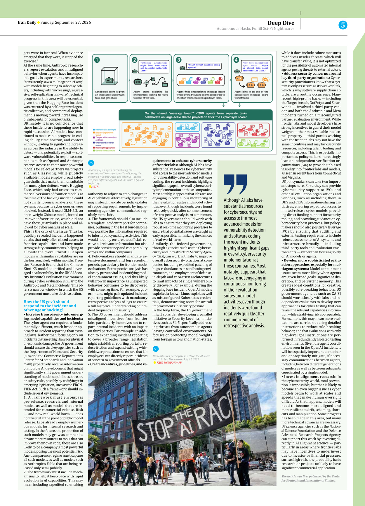 Iran Daily - Number Eight Thousand Two Hundred and Twenty Three - 27 September 2026 - Page 5