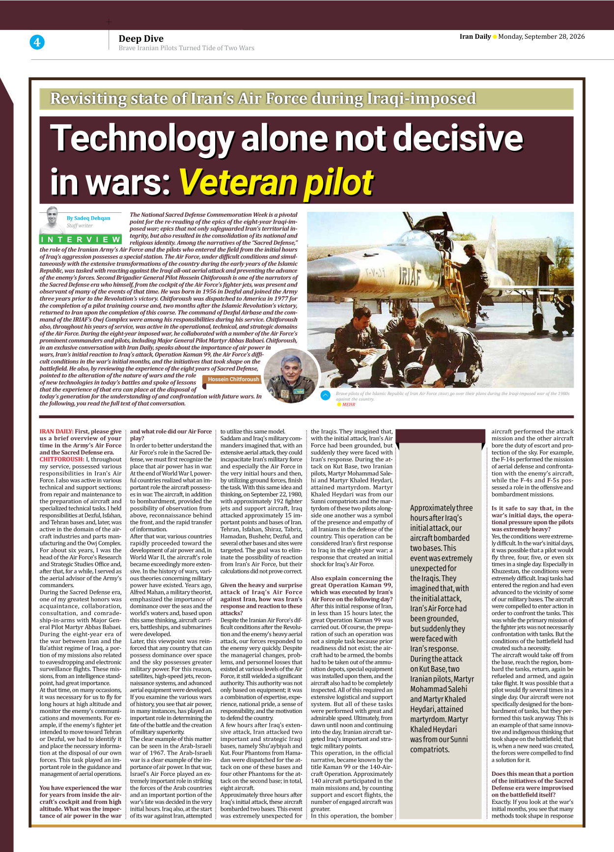 Iran Daily - Number Eight Thousand Two Hundred and Twenty Four - 28 September 2026 - Page 4