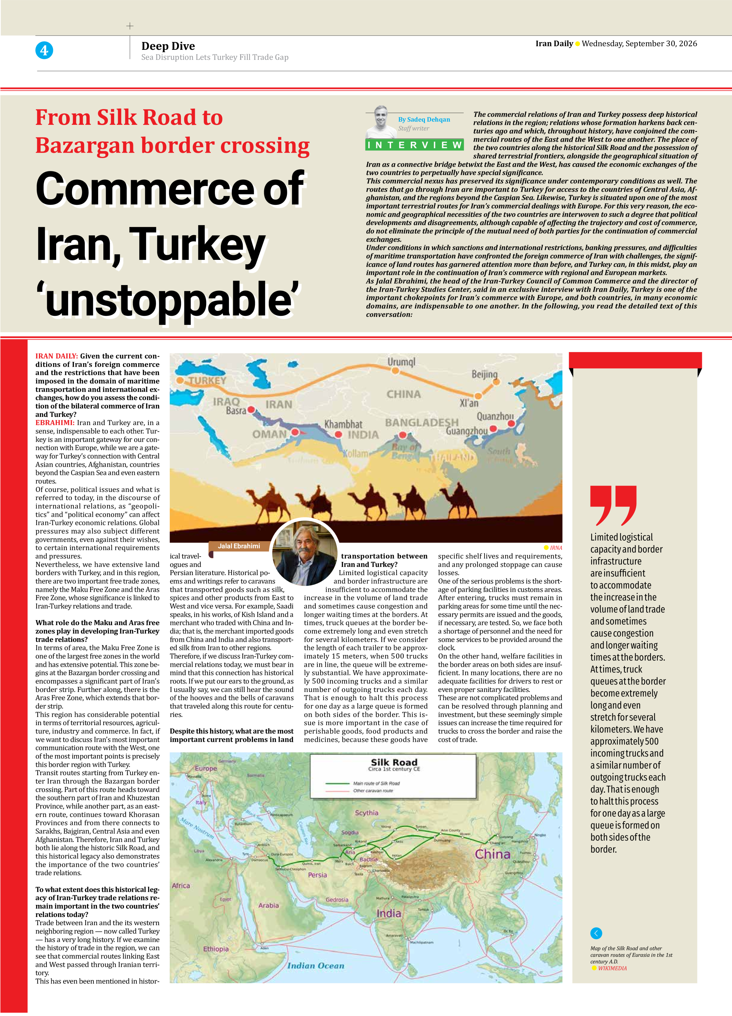 Iran Daily - Number Eight Thousand Two Hundred and Twenty Six - 30 September 2026 - Page 4