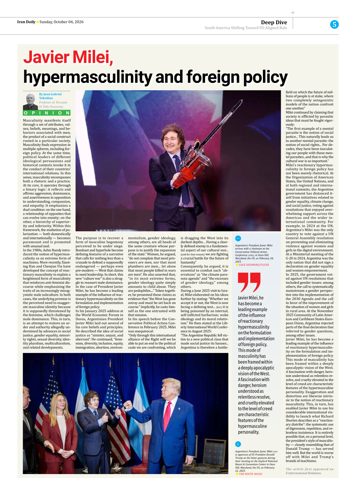 Iran Daily - Number Eight Thousand Two Hundred and Twenty Nine - 04 October 2026 - Page 5