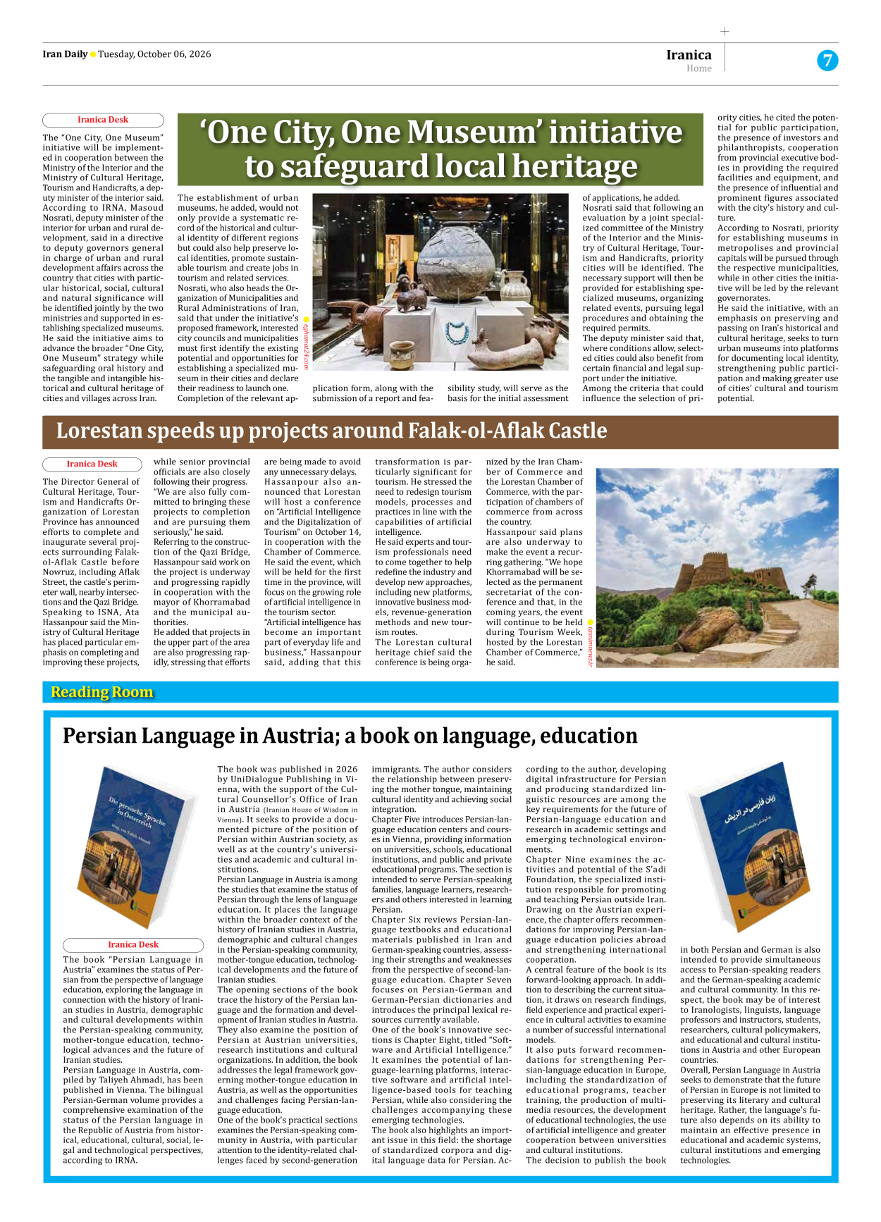 Iran Daily - Number Eight Thousand Two Hundred and Thirty One - 06 October 2026 - Page 7