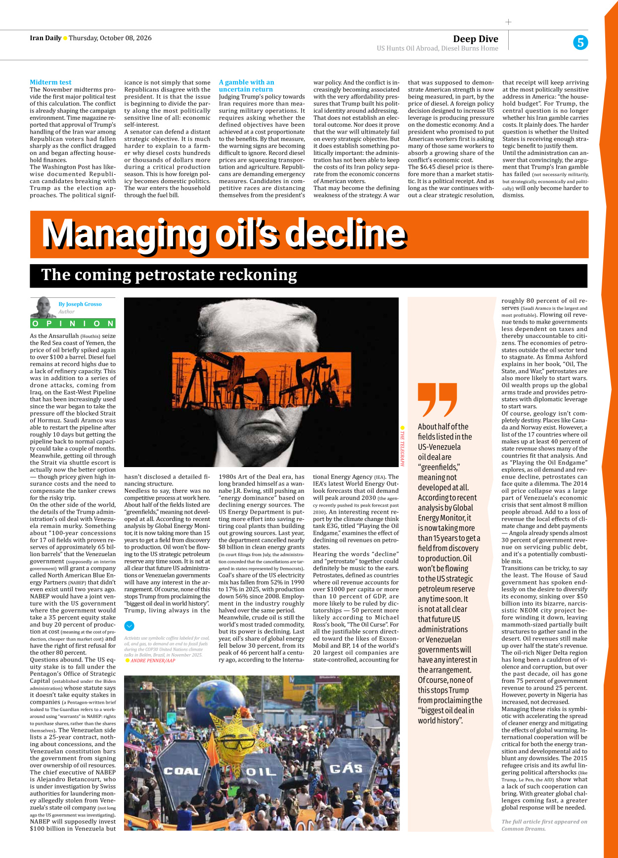 Iran Daily - Number Eight Thousand Two Hundred and Thirty Three - 08 October 2026 - Page 5