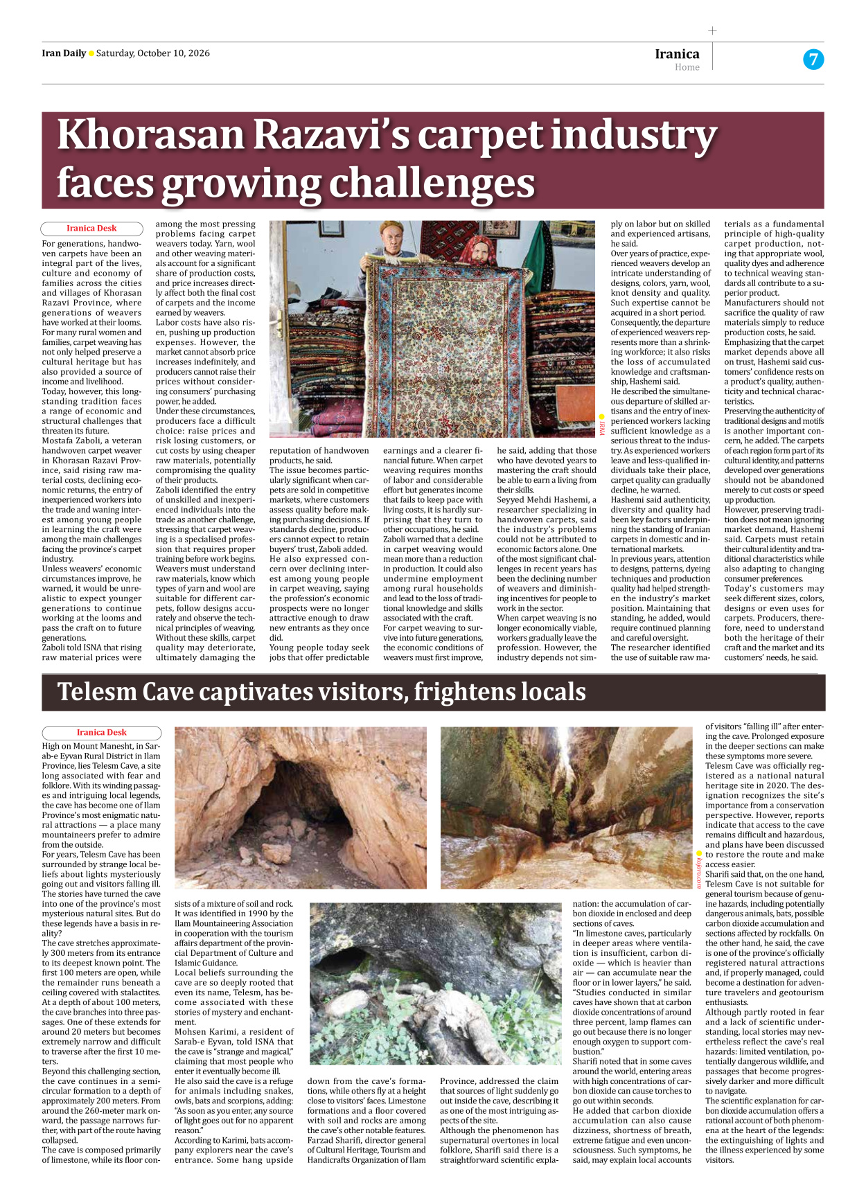 Iran Daily - Number Eight Thousand Two Hundred and Thirty Four - 10 October 2026 - Page 7