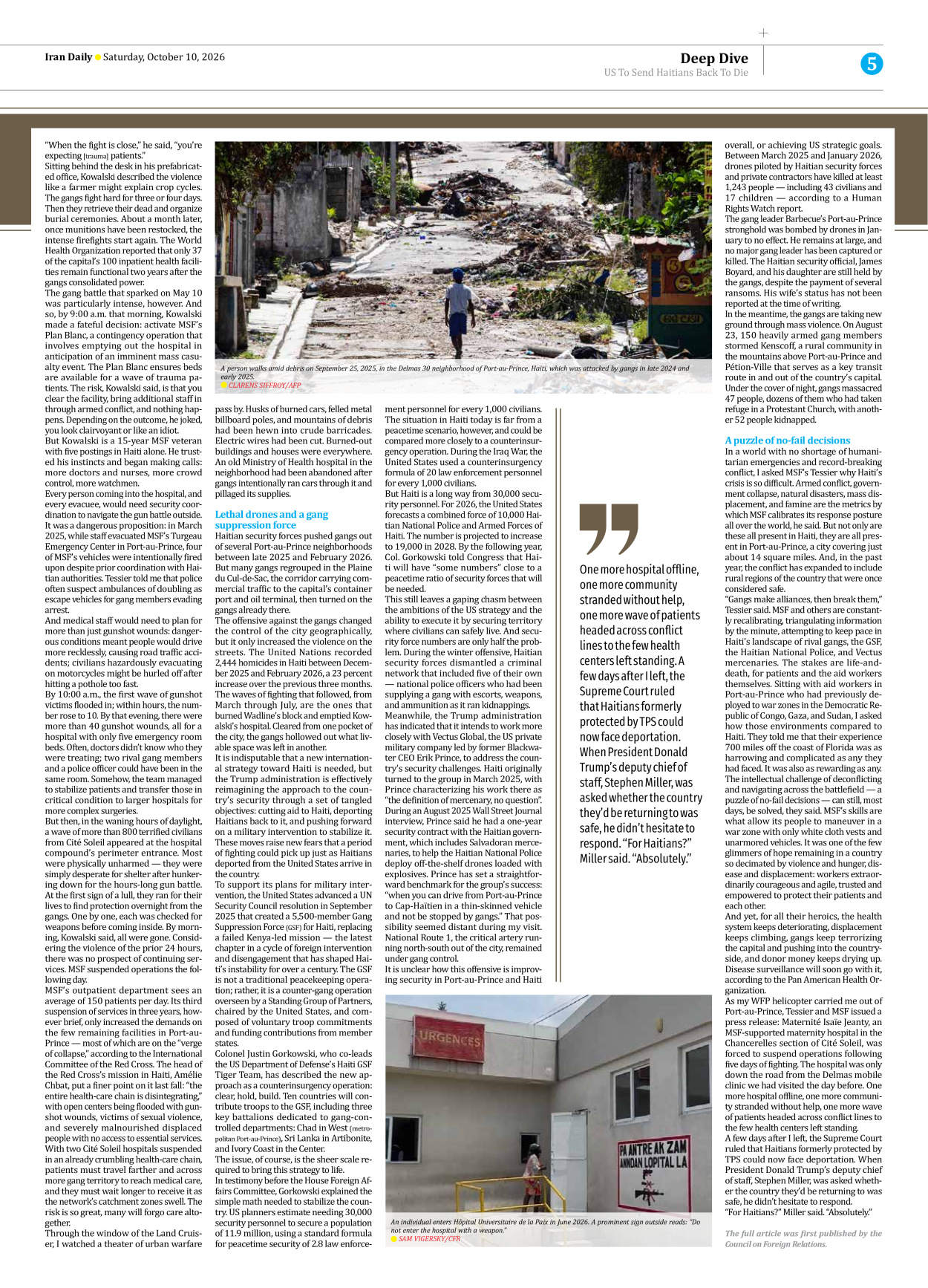 Iran Daily - Number Eight Thousand Two Hundred and Thirty Four - 10 October 2026 - Page 5