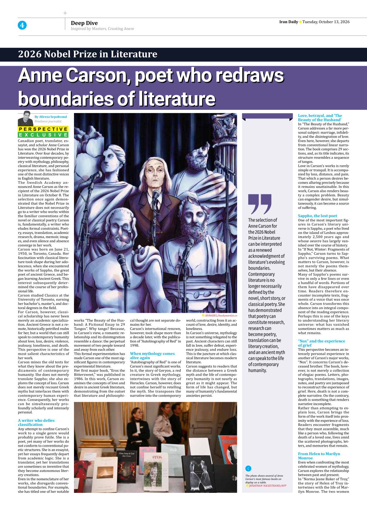 Iran Daily - Number Eight Thousand Two Hundred and Thirty Seven - 13 October 2026 - Page 4