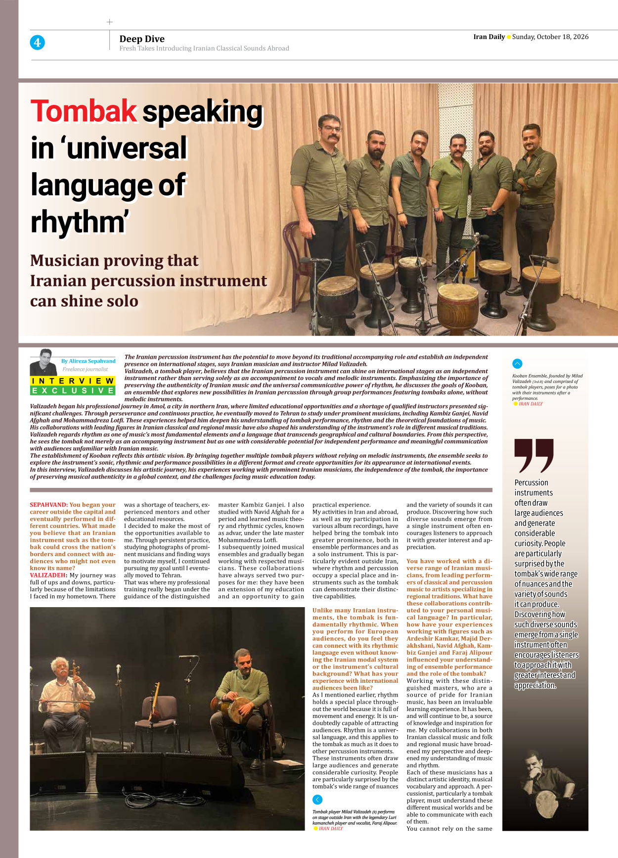 Iran Daily - Number Eight Thousand Two Hundred and Forty One - 18 October 2026 - Page 4
