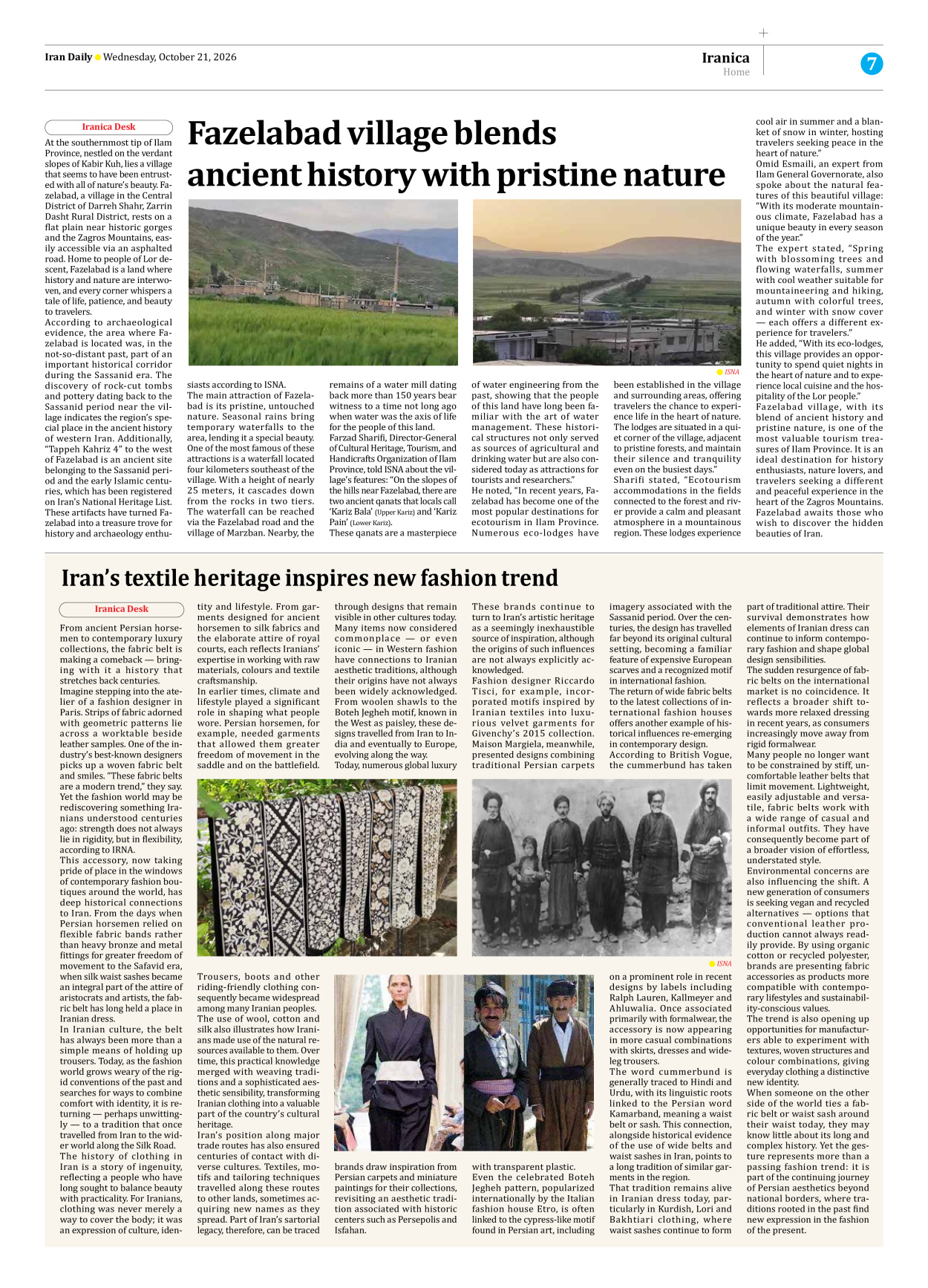 Iran Daily - Number Eight Thousand Two Hundred and Forty Four - 21 October 2026 - Page 7