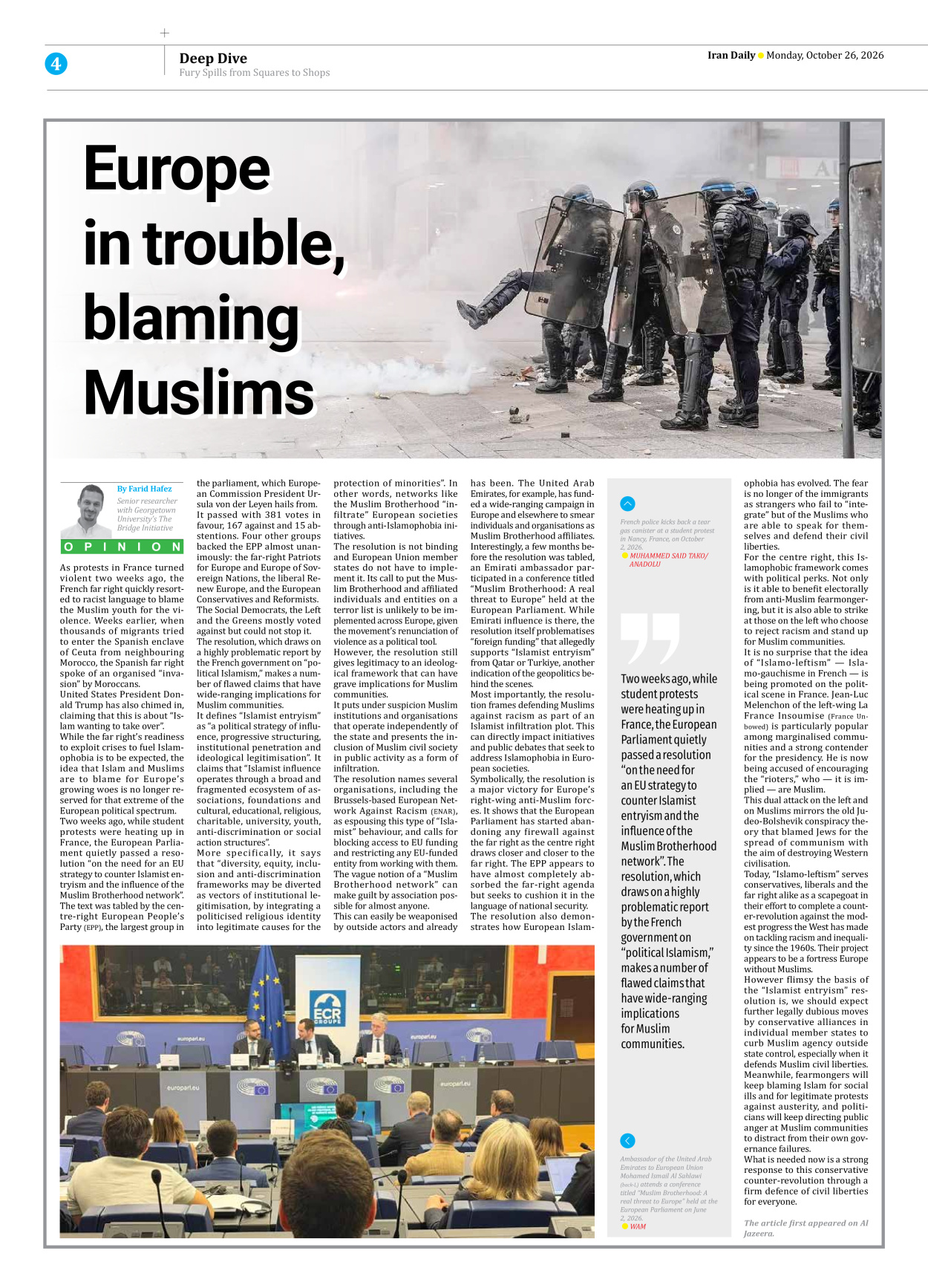 Iran Daily - Number Eight Thousand Two Hundred and Forty Eight - 26 October 2026 - Page 4