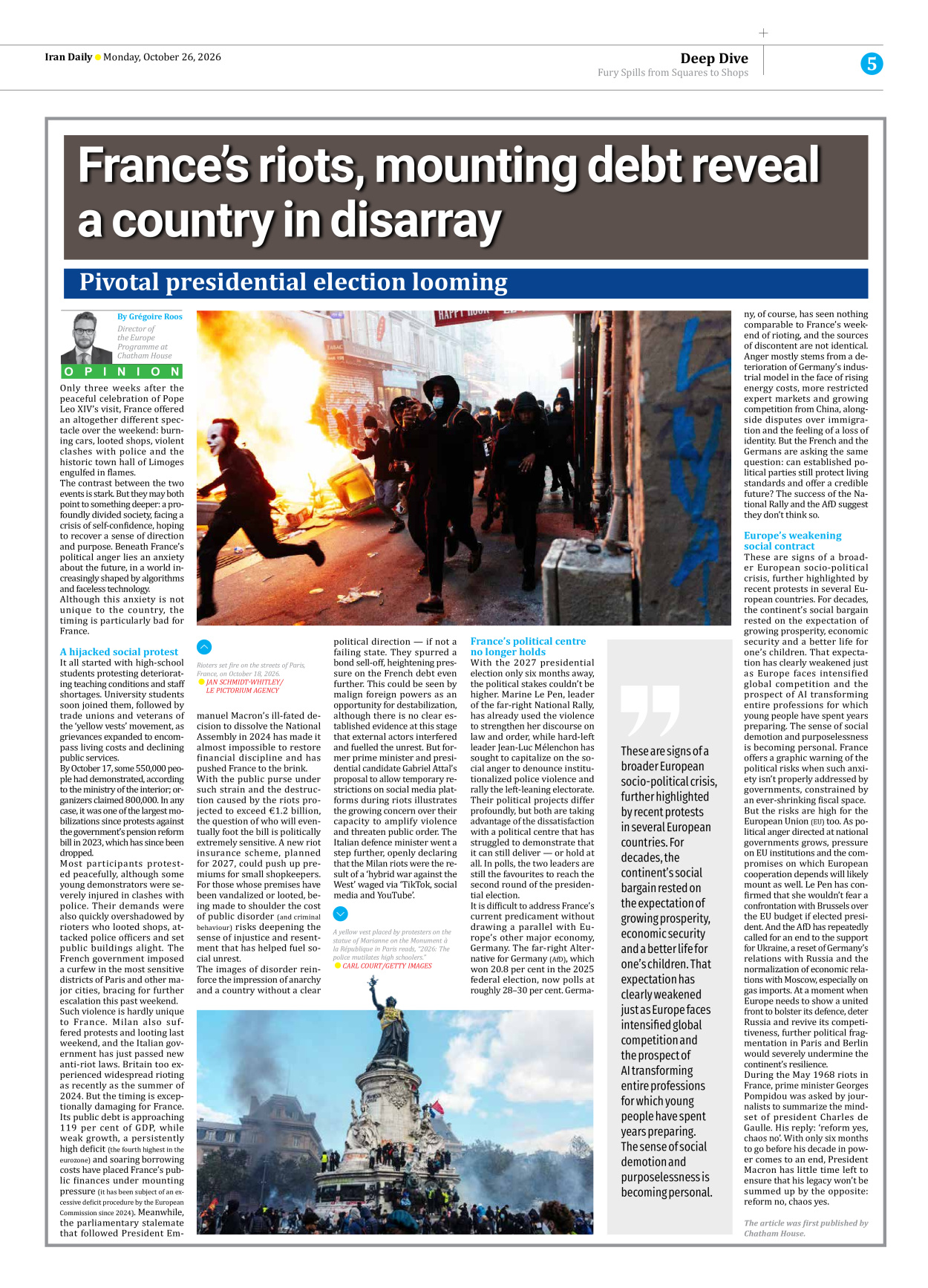 Iran Daily - Number Eight Thousand Two Hundred and Forty Eight - 26 October 2026 - Page 5