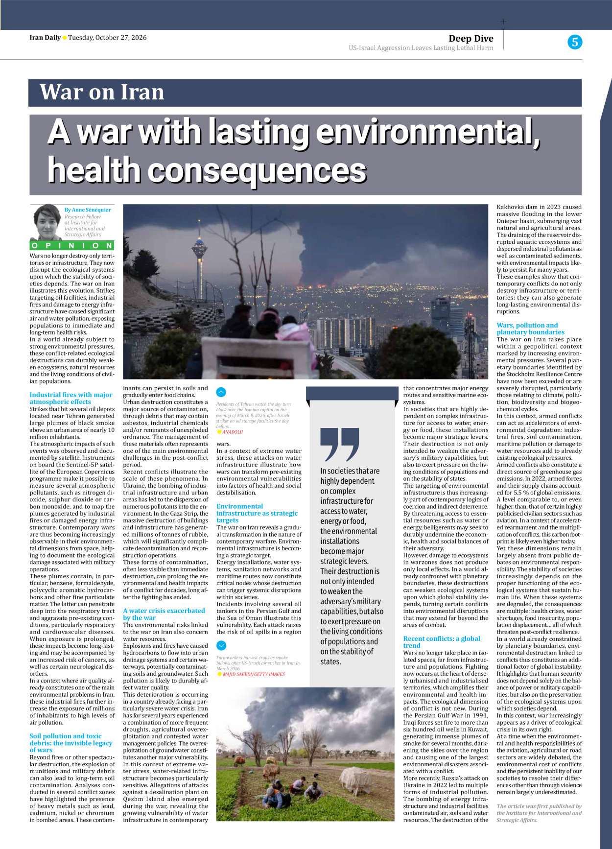 Iran Daily - Number Eight Thousand Two Hundred and Forty Nine - 27 October 2026 - Page 5
