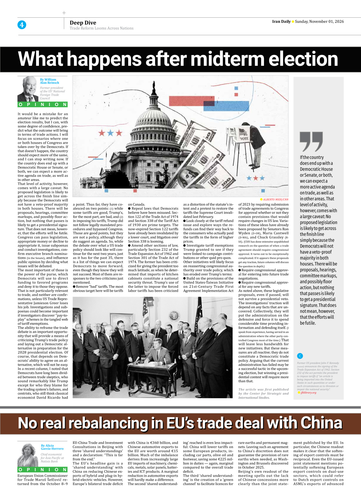 Iran Daily - Number Eight Thousand Two Hundred and Fifty Three - 01 November 2026 - Page 4